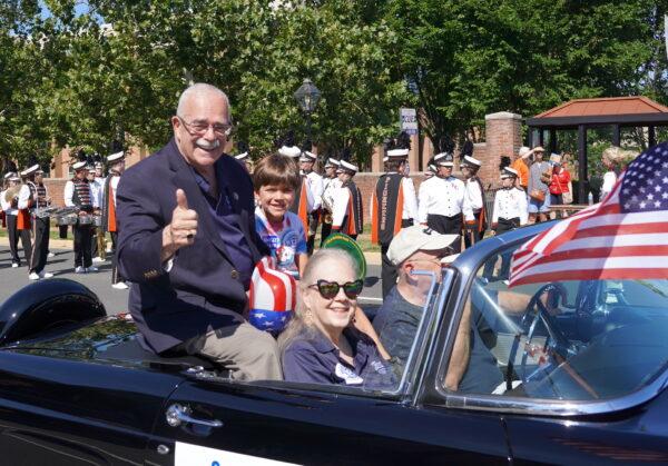 Congressman Gerry Connolly (D-Va.) at the Independence Day parade in downtown Fairfax, Va., on July 4, 2022. (Terri Wu/The Epoch Times)