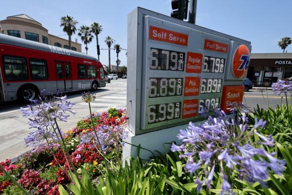 Gas prices over the $6.00 mark are advertised at a 76 Station in Santa Monica, Calif., on May 26, 2022. (Lucy Nicholson/Reuters)