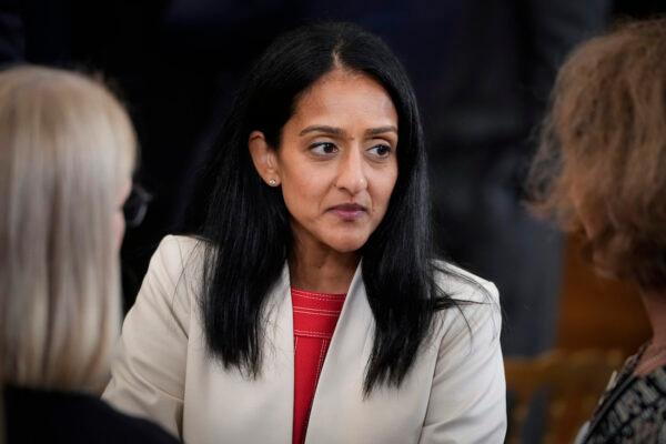 Associate Attorney General Vanita Gupta talks with guests in the East Room of the White House on July 22, 2021. (Drew Angerer/Getty Images)