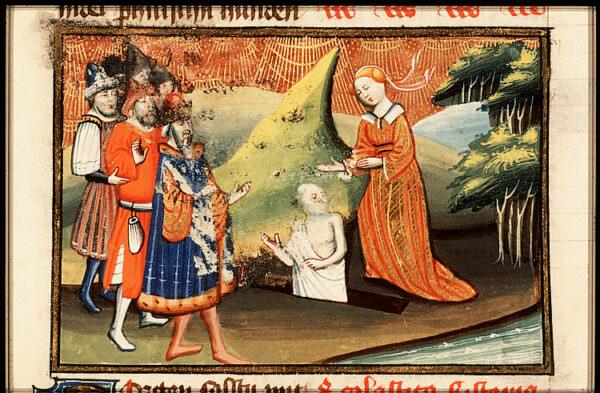 "Saul and the Witch of Endor" by Master of Otto van Moerdrecht, 15th century. (Public domain via Wikimedia Commons)