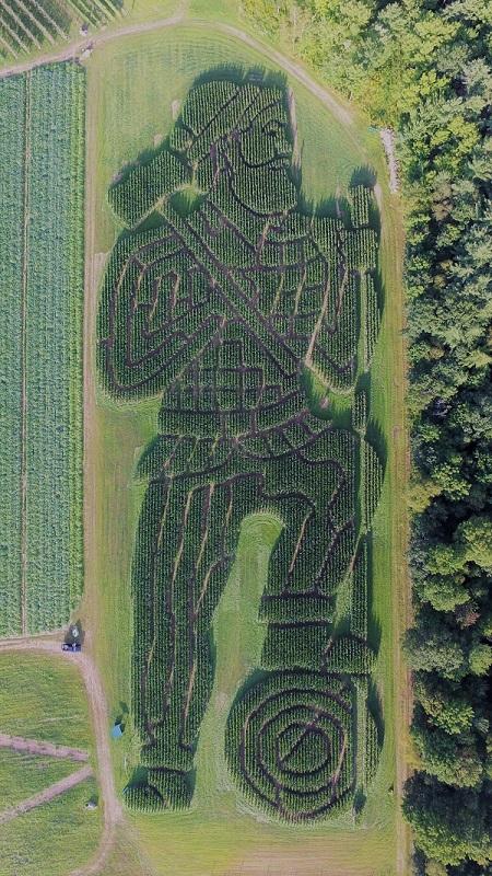 Paul Bunyan, corn maze 2017. (Courtesy of Treworgy Family Orchards)