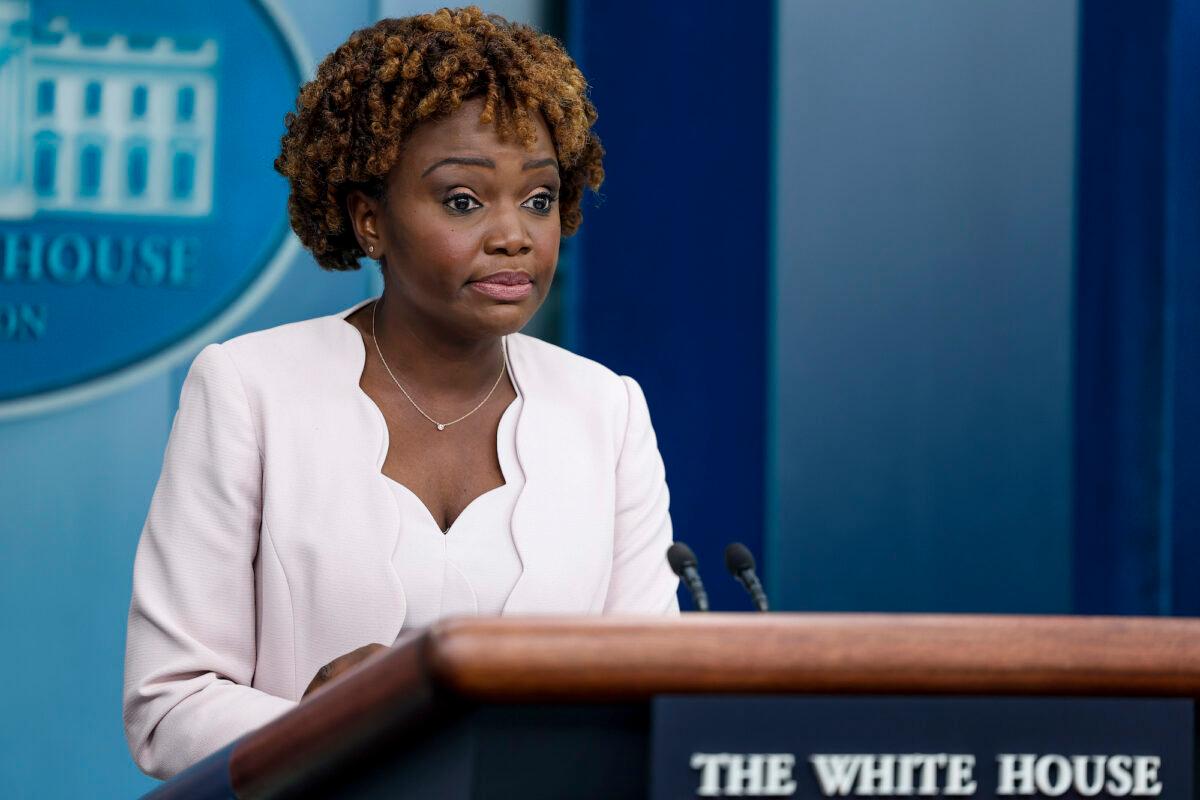 White House Press Secretary Karine Jean-Pierre speaks during the daily press briefing at the White House in Washington, D.C., on July 29, 2022. (Anna Moneymaker/Getty Images)
