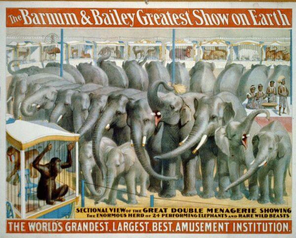 Barnum & Bailey Circus billed itself as the greatest show on earth. (Public Domain)