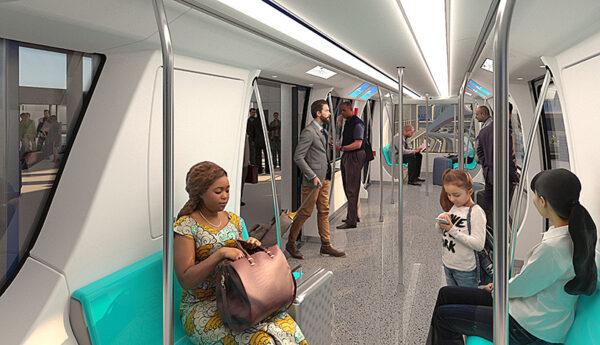 A concept graphic of the Automated People Mover train coming to Los Angeles International Airport in 2023. (Courtesy of the City of Los Angeles)