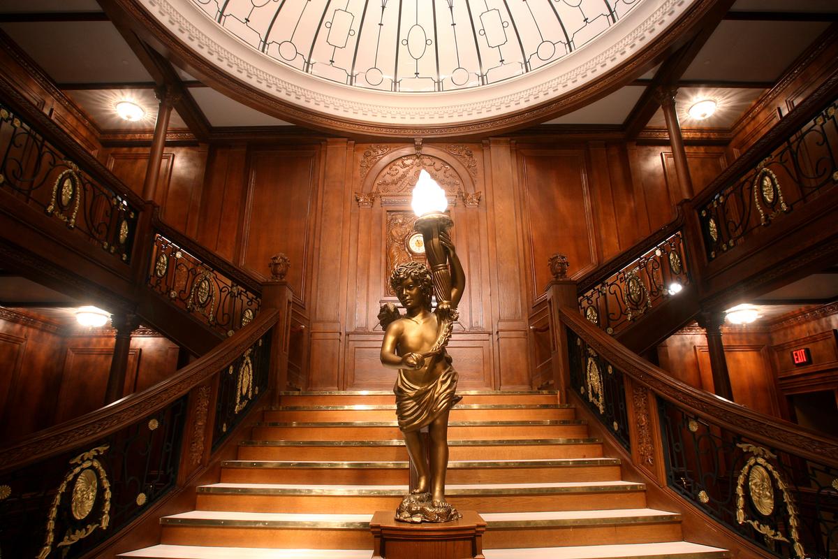 "Titanic: The Artifact Exhibition" features a full-size replica of the doomed ship’s grand staircase. (Courtesy of Titanic The Artifact Exhibition)