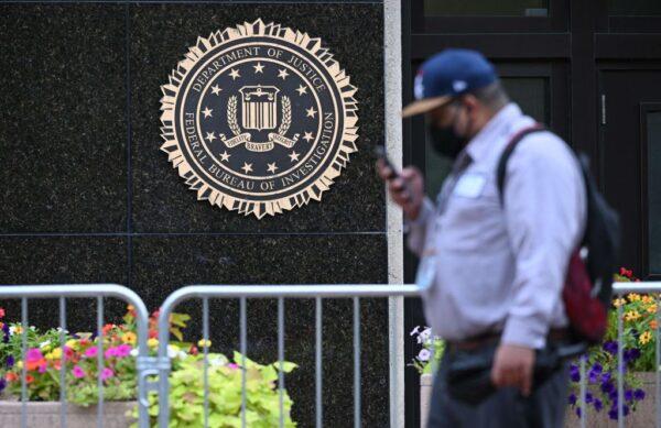 The seal of the Federal Bureau of Investigation is seen outside of its headquarters in Washington on Aug. 15, 2022. (Mandel Ngan/AFP via Getty Images)