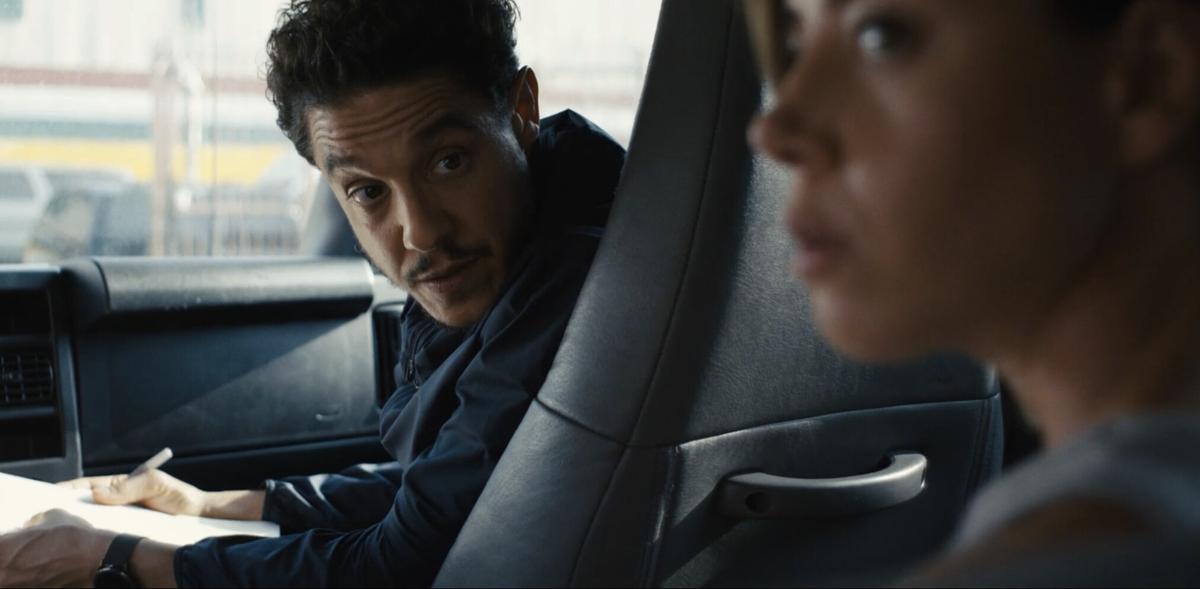 Youcef (Theo Rossi) and Emily (Aubrey Plaza) prep last minute for a credit card scam, in "Emily the Criminal." (Roadside Attractions/Universal Pictures)
