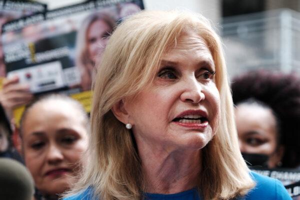Rep. Carolyn Maloney (D-N.Y.) speaks to supporters in New York City, on Aug. 22, 2022. (Spencer Platt/Getty Images)