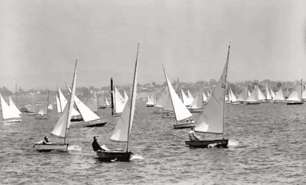 The annual yacht event "Flight of the Snowbirds" took place in the 1950s in Newport Beach, Calif. (Courtesy of the Newport Beach Historical Society)