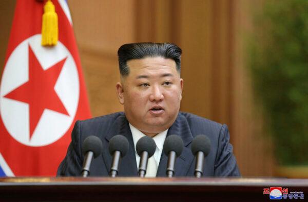 North Korean leader Kim Jong Un delivers a speech during a parliament in Pyongyang, North Korea, on Sept. 8, 2022. (Korean Central News Agency/Korea News Service via AP)