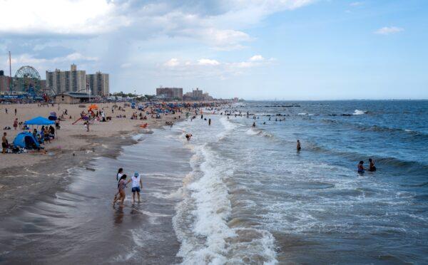 The beach at Coney Island in Brooklyn, New York, on Aug. 8, 2022. (Spencer Platt/Getty Images)