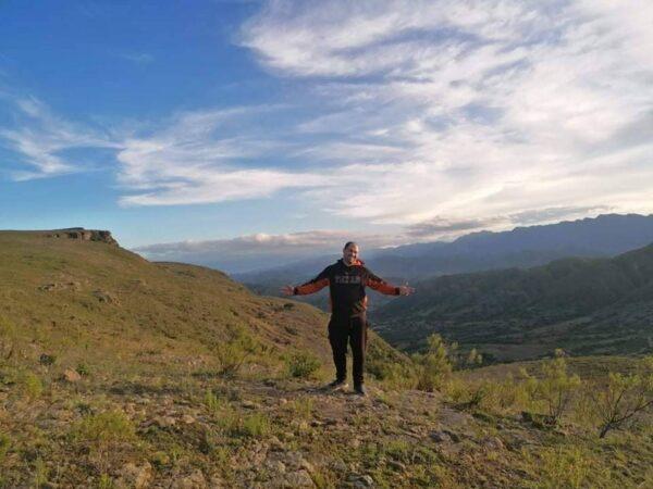 Kristian George in the mountains in Chuquisaca Department, Bolivia, on Sept. 12, 2022. (Courtesy of Kristian George)