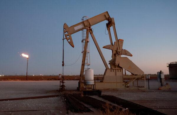 An oil pumpjack works in the Permian Basin oil field in Stanton, Texas, on March 12, 2022. (Joe Raedle/Getty Images)