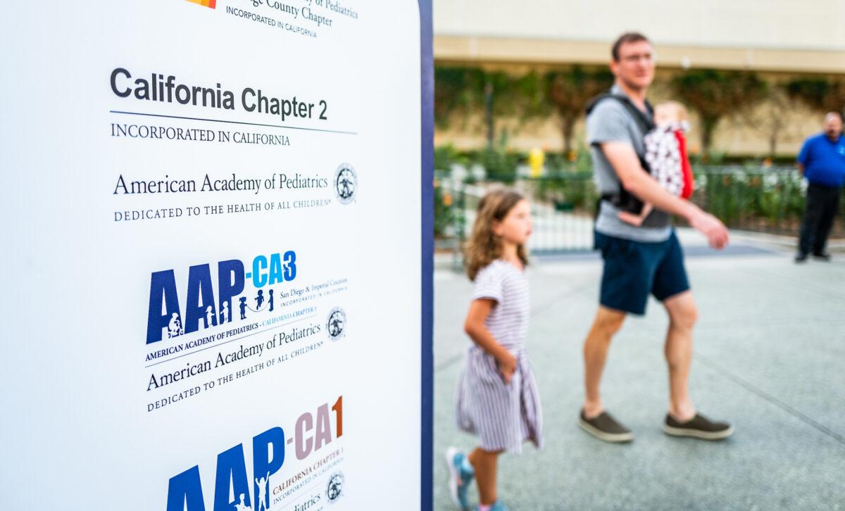 People attend an American Academy of Pediatrics conference in Anaheim, Calif., on Oct. 8, 2022. (John Fredricks/The Epoch Times)