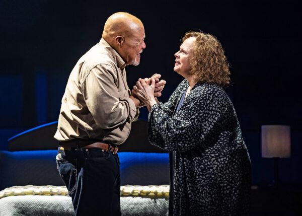 Jphn Beasley as the older Noah and Maryann Plunkett as the older Allie, who has Alzheimers and doesn't recall their life together, in "The Notebook." (Liz Lauren)