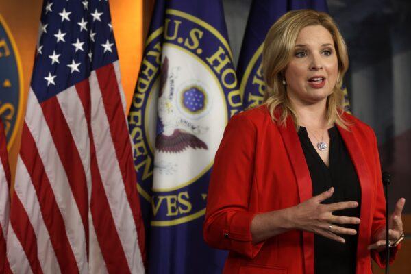 Rep. Ashley Hinson (R-Iowa) speaks during a news conference at the U.S. Capitol in Washington on June 15, 2021. (Alex Wong/Getty Images)