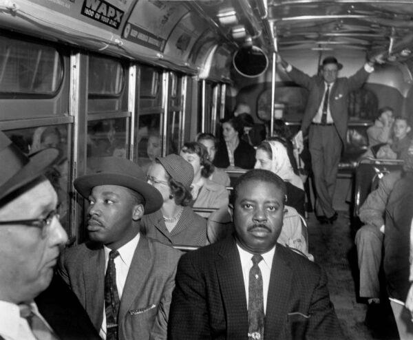 Photograph by Ernest Withers of the end of the Montgomery bus boycott in 1956, featured in the documentary "The Picture Taker." Withers Family Trust. (PBS)