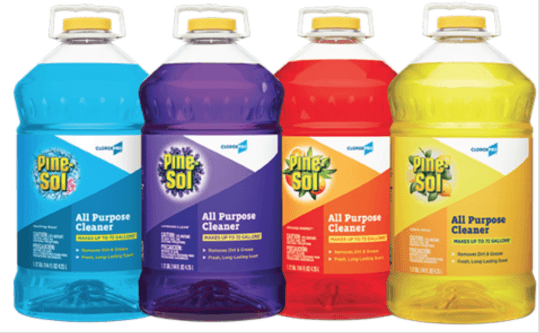 Recalled CloroxPro Pine-Sol All Purpose Cleaners in Sparkling Wave, Lavender Clean, Orange Energy, and Lemon Fresh Scents. (CPSC)