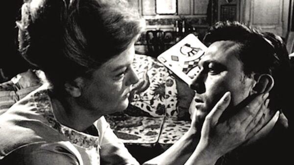 Shaw's mother Eleanor (Angela Lansbury) talks to her son Raymond Shaw (Laurence Harvey) in a deep focus scene used in "The Manchurian Candidate." (United Artists)