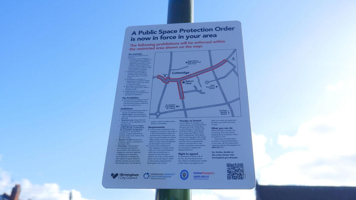 Undated file photo of the map of the buffer zone around the Robert Clinic abortion clinic in Kings Norton, Birmingham, United Kingdom. (Courtesy of the Christian Legal Centre)
