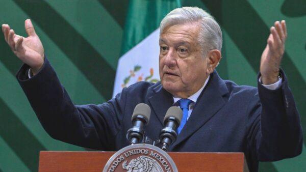 Mexican President Andrés Manuel López Obrador gestures during a press conference in Mexico City on Jan. 20, 2023. (Alfredo Estrella/AFP via Getty Images)