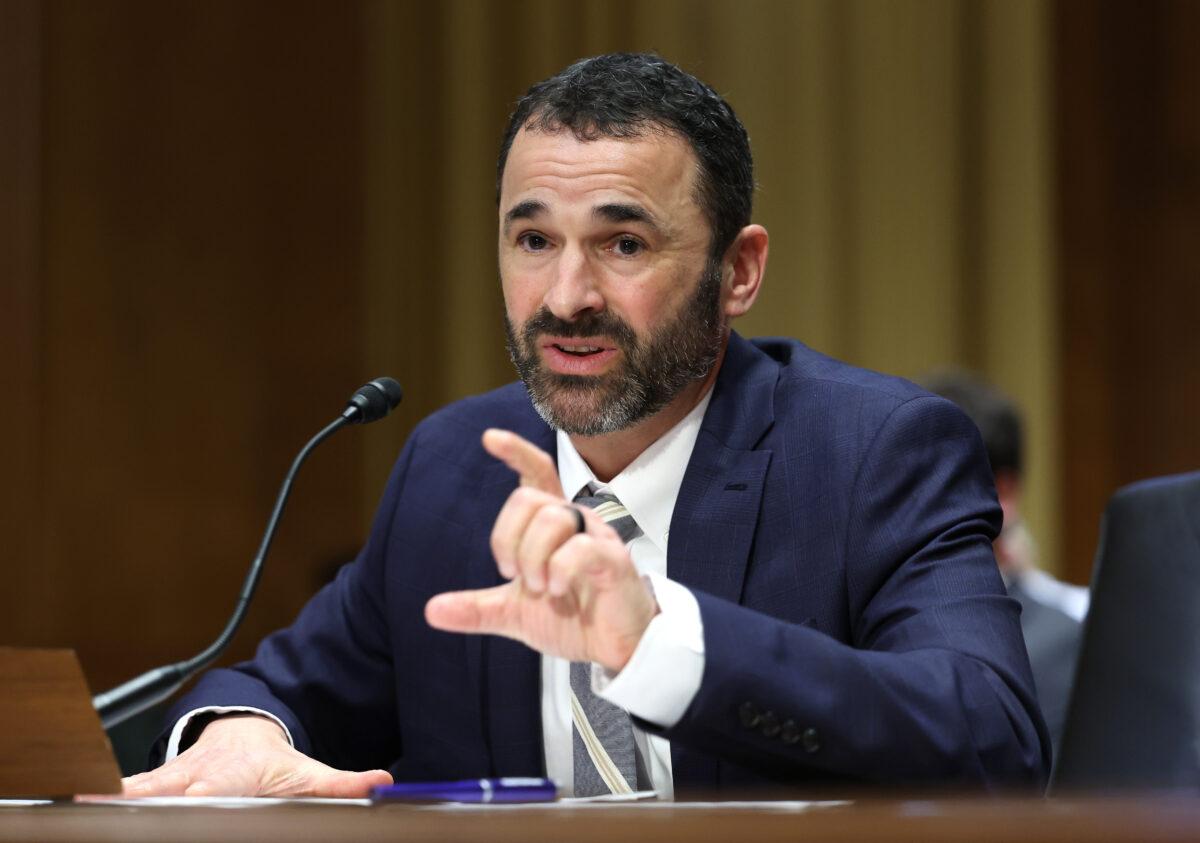 Internal Revenue Service (IRS) commissioner nominee Daniel Werfel testifies before the Senate Finance Committee during his nomination hearing in Washington on Feb. 15, 2023. (Kevin Dietsch/Getty Images)