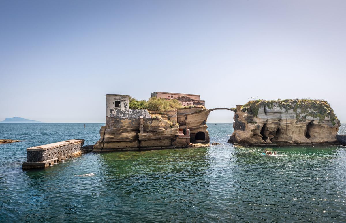 Gaiola Island lies just 100 feet off the coast of Naples, Italy. (Francesco Cantone/Shutterstock)