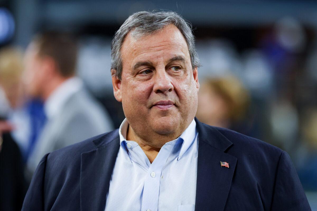 Former New Jersey Gov. Chris Christie looks on prior to a game between the Indianapolis Colts and the Dallas Cowboys at AT&T Stadium in Arlington, Texas, on Dec. 4, 2022. (Richard Rodriguez/Getty Images)