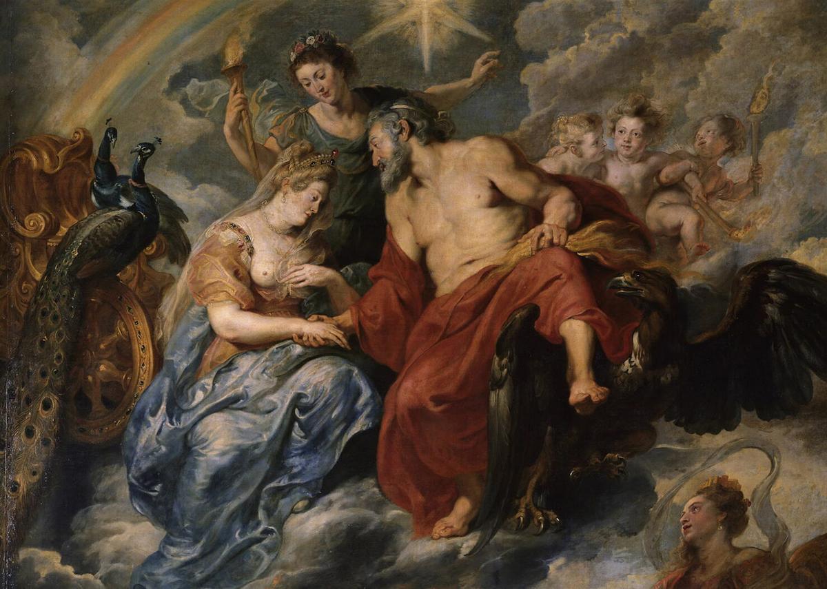 Detail from “The Meeting of Marie de' Medici and Henri IV” from the Marie de' Medici cycle, circa 1622–1625, by Peter Paul Rubens. Oil on canvas. Louvre Museum, Paris. (Public Domain)