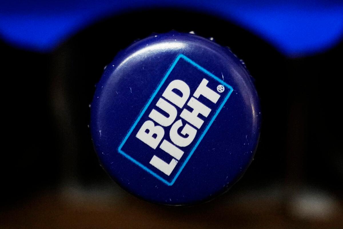 A bottle of Bud Light beer is seen at a grocery store in Glenview, Ill., on April 25, 2023. (Nam Y. Huh/AP Photo)