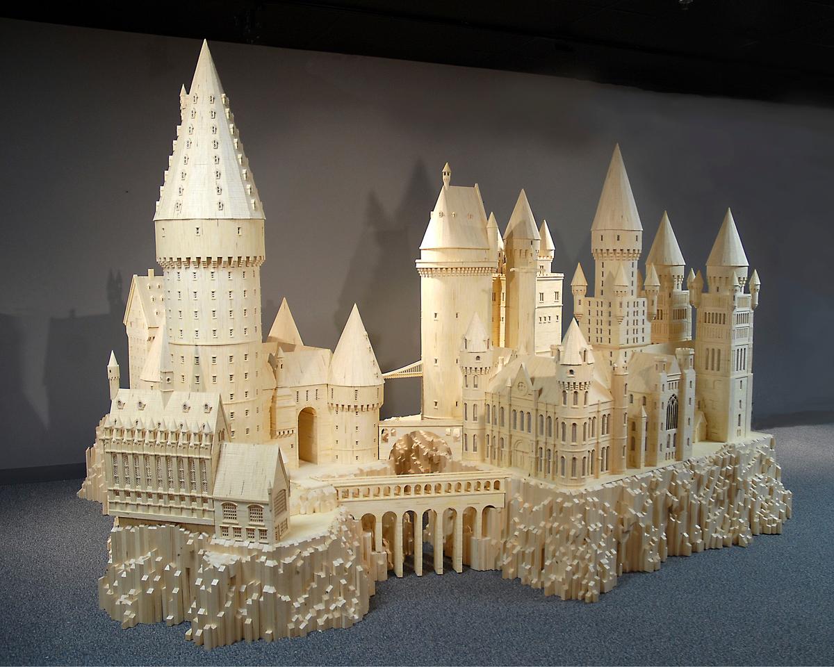 A model of Hogwarts from the "Harry Potter" films, made of 602,000 matchsticks, completed in 2006. (Courtesy of Patrick Acton)