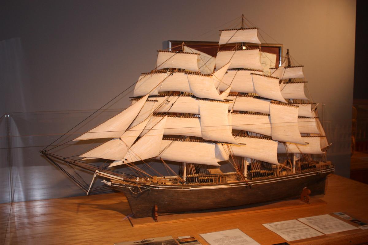 A model of the Cutty Sark, made of 38,000 matchsticks, completed in 1995. (Courtesy of Patrick Acton)