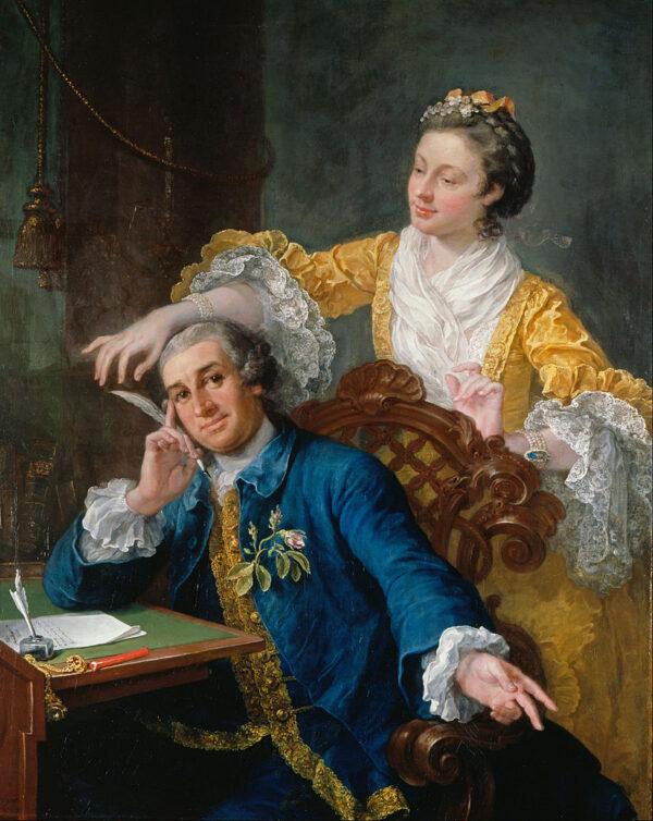 David Garrick and his wife, Eva Marie Veigel, circa 1757–1764, by William Hogarth. Windsor Castle. (Public Domain)