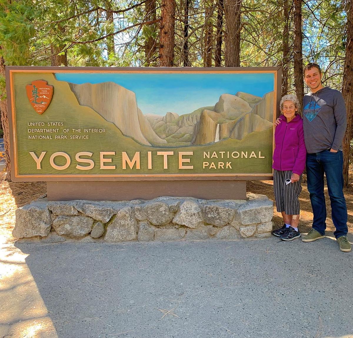The grandma-grandson duo at Yosemite National Park in California. (Courtesy of Brad Ryan)