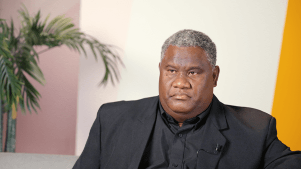 Celsus Talifilu, advisor to Daniel Suidani, the former Premier of Malaita, in Solomon Islands, speaks about Chinese interference in the country during an interview in Toronto, Ontario, on May 29, 2023. (The Epoch Times)
