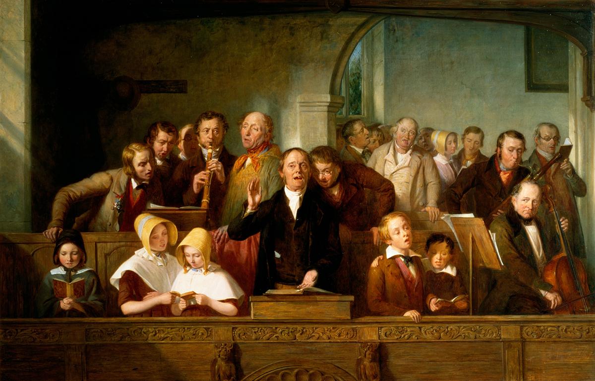 "A Village Choir," 1847, by Thomas Webster. Oil on panel. Victoria and Albert Museum, London. (Public Domain)