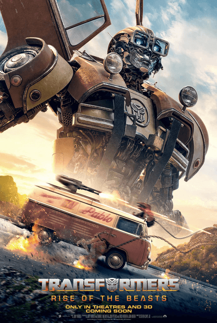 Wheeljack (voiced by Cristo Fernández) on of the poster of the “Transformers: Rise of the Beasts.” (Paramount Pictures)