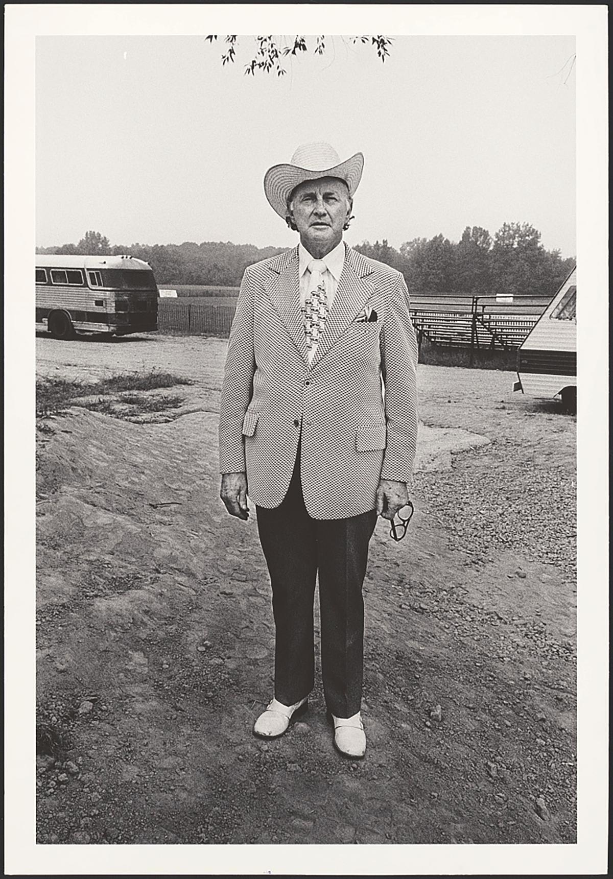 "Bill Monroe, Take It Easy Ranch, Callaway, Maryland," 1973, by photographer Henry Horenstein. Annenberg Space for Photography Collection of Exhibition Prints, Library of Congress. (Public Domain)