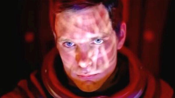 Computer images reflecting on the face of Dave (Kier Dullea) in "2001: A Space Odyssey." (Warner Bros.)