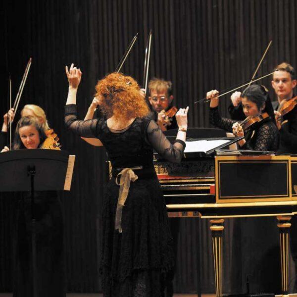Conductor Jeannette Sorrell leads "Apollo's Fire," the orchestra which she founded. (Digital Global Releasing)
