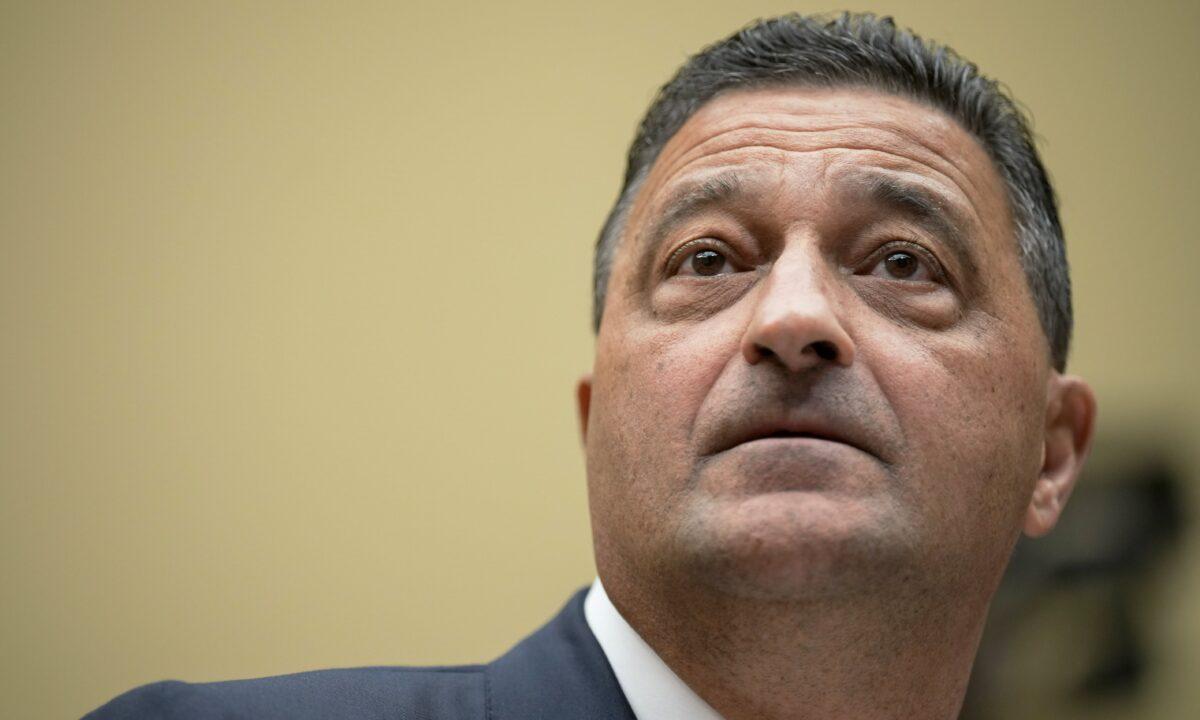 Inspector General of the Department of Homeland Security Joseph Cuffari testifies during a House Oversight Subcommittee on National Security, the Border, and Foreign Affairs hearing in Washington on June 6, 2023. (Drew Angerer/Getty Images)