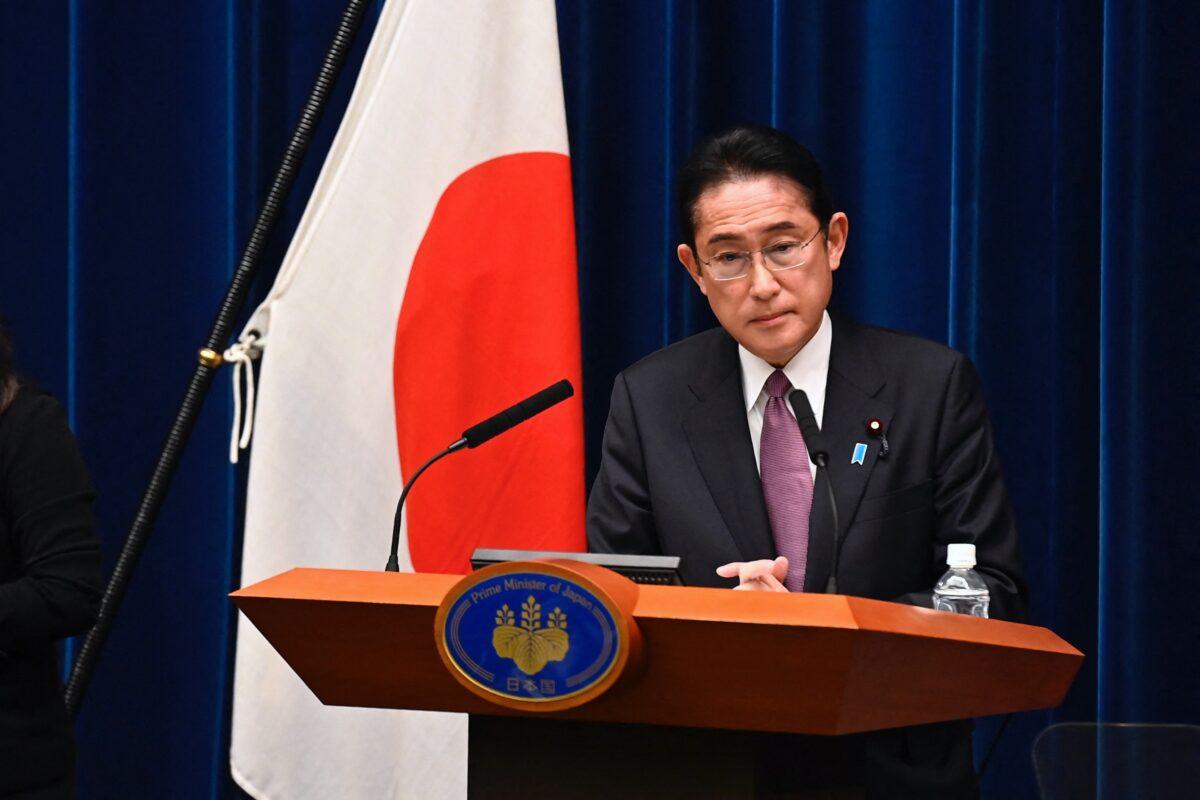 Japanese Prime Minister Fumio Kishida attends a press conference in Tokyo on December 16, 2022. (David Mareuil/POOL/AFP via Getty Images)