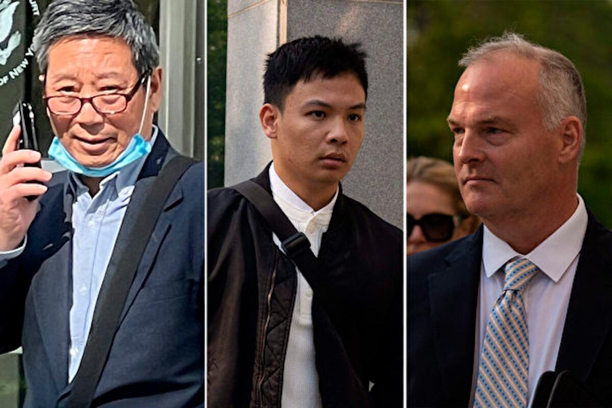 (L–R) Zhu Yong, Zheng Congying, and former New York Police Department officer Michael McMahon were convicted in a case related to Operation Fox Hunt. (Cai Rong, Getty Images/The Epoch Times)