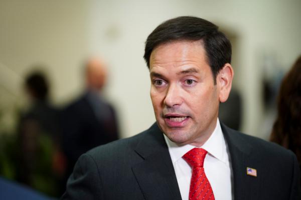 Sen. Marco Rubio (R-Fla.) speaks during a press conference in the U.S. Capitol in Washington on July 11, 2023. (Madalina Vasiliu/The Epoch Times)