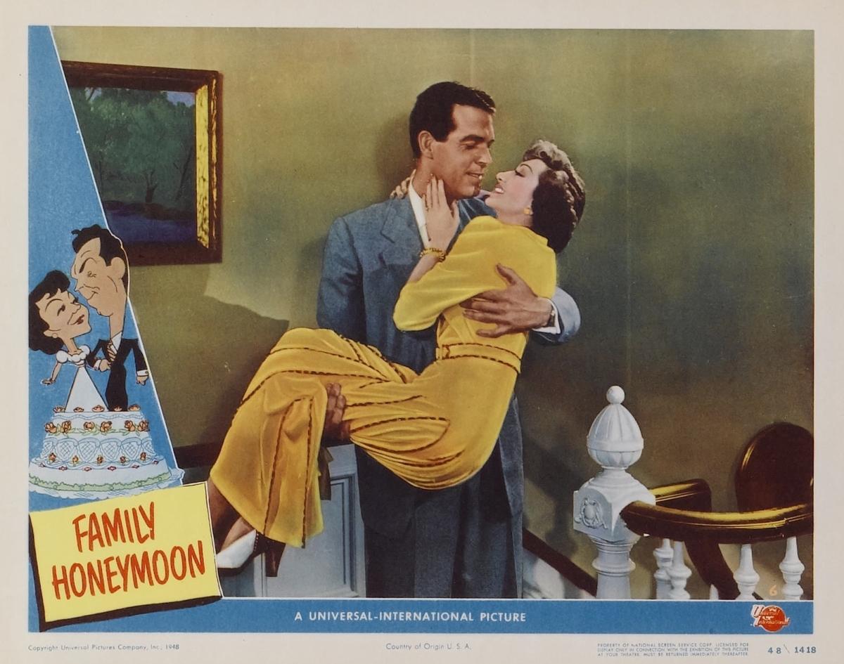 Lobby card for the 1948 film "Family Honeymoon." (MovieStillsDB)