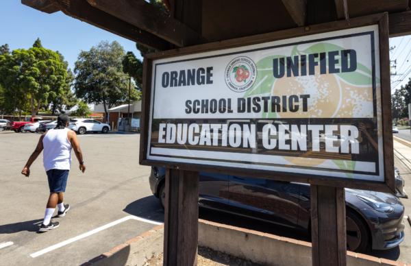 Las oficinas del Distrito Escolar Unificado de Orange en Orange, California, el 15 de agosto de 2023. (John Fredricks/The Epoch Times)