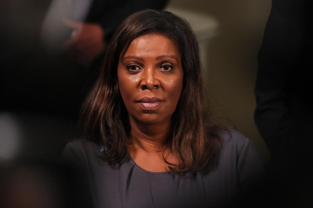 NY Attorney General Letitia James attends a press conference on gun violence prevention and public safety, in New York City, on July 31, 2023. (Michael M. Santiago/Getty Images)