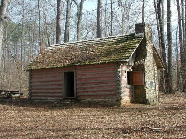 Replica of Nancy Hart's cabin standing near its original site. (New Georgia Encyclopedia)