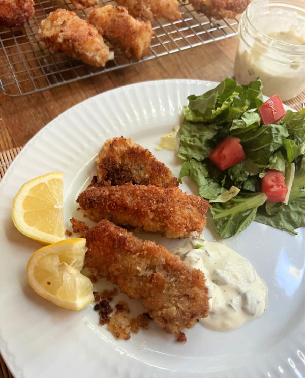 Homemade fish sticks made with cod, and served with tartar sauce. (Gretchen McKay/Pittsburgh Post-Gazette/TNS)