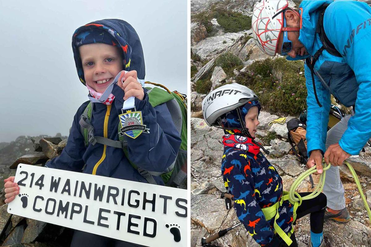 (Left) Frankie McMillan after conquering all 214 Wainwrights of Lake District National Park, UK; (Right) Frankie prepares to tackle some climbing at Mount Olympus, Greece, in early September 2023. (SWNS)